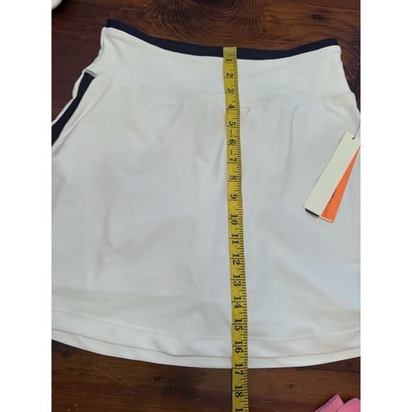 Aqua Athletic Golf Skort White W/Navy Contrast Trim Pull on Skort Sz S NWT $68 - Picture 8 of 16